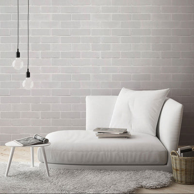 Papel de Parede Adesivo Tijolinhos Gelo