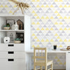 Papel de Parede Adesivo Triângulos Amarelos