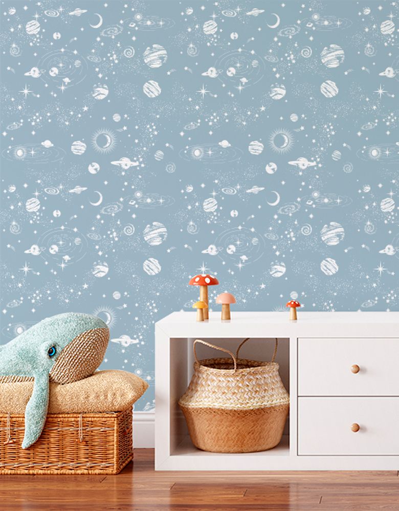 KIT DE 5 ROLOS - 2,50m x 50cm - Papel de Parede Adesivo Universo Estrelado