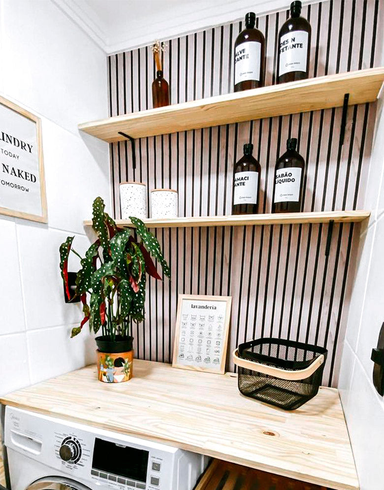 Papel de Parede Madeira Ripada Clean