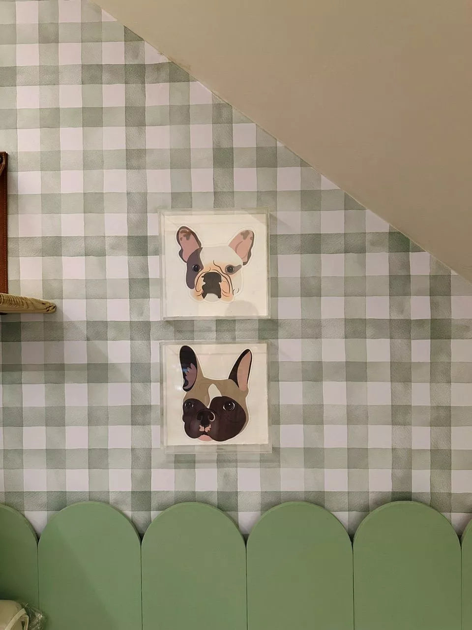 KIT DE 2 ROLOS - 2,50m x 50cm - Papel de Parede Adesivo Xadrez Vichy Aquarela Verde Menta