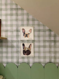 KIT DE 2 ROLOS - 2,50m x 50cm - Papel de Parede Adesivo Xadrez Vichy Aquarela Verde Menta