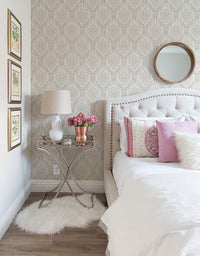 KIT DE 3 ROLOS - 1,50m x 50cm - Papel de Parede Adesivo Arabesc Nude