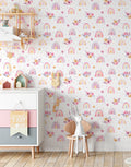 KIT DE 4 ROLOS - 1,00m x 50cm - Papel de Parede Adesivo Arco Iris Boho