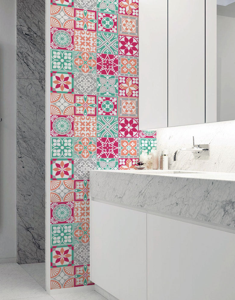 Papel de Parede Adesivo Azulejo Romance