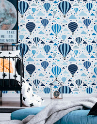 Papel de Parede Adesivo Balões Azuis