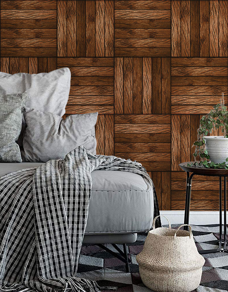 Papel de Parede Adesivo Bloco de Madeira