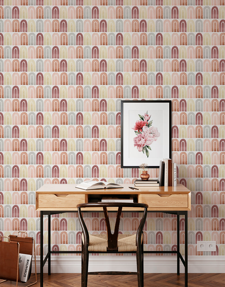 Papel de Parede Adesivo Boho Chic Arco Íris