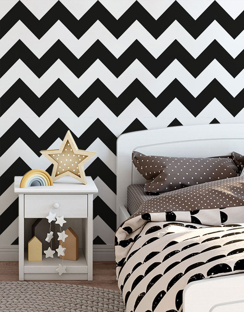 Papel de Parede Adesivo Chevron Preto