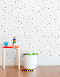 KIT DE 6 ROLOS - 3,00m x 50cm - Papel de Parede Adesivo Confete Azul