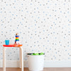 KIT DE 6 ROLOS - 3,00m x 50cm - Papel de Parede Adesivo Confete Azul