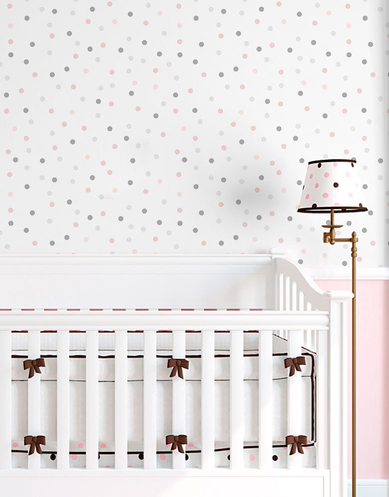 Papel de Parede Adesivo Confete Rosa