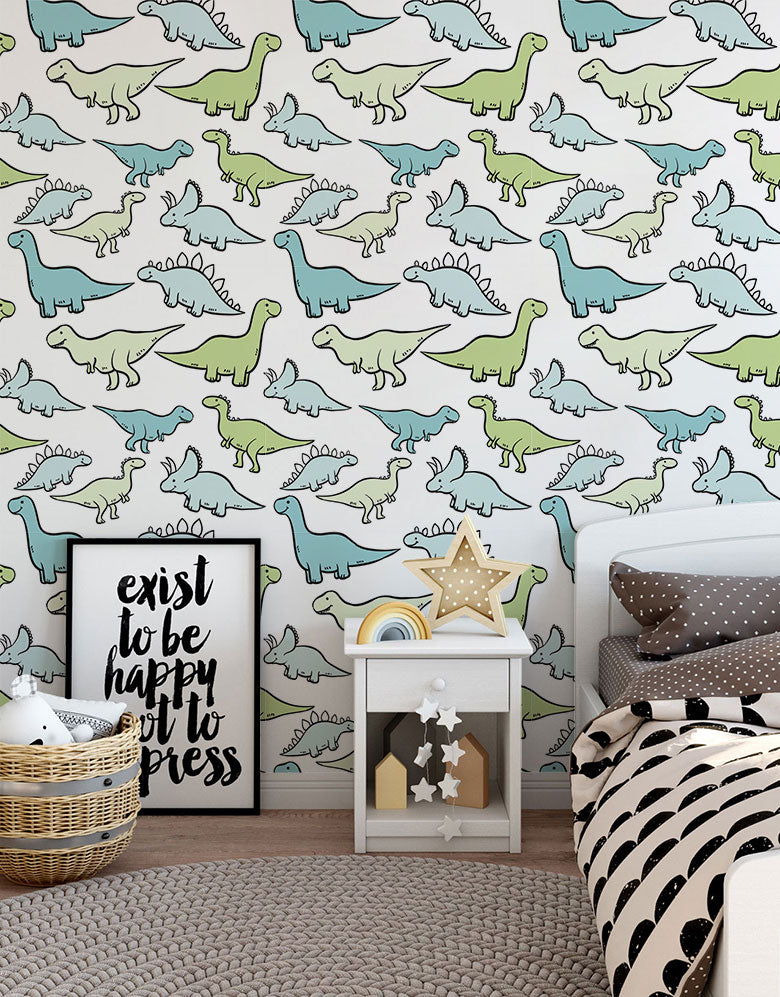 Papel de Parede Adesivo Dinossaurinhos