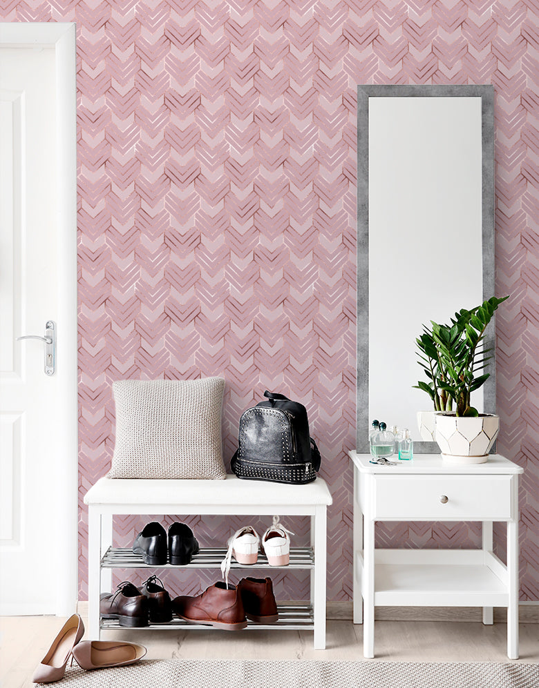 Papel de Parede Adesivo Escamas Tons de Rosa