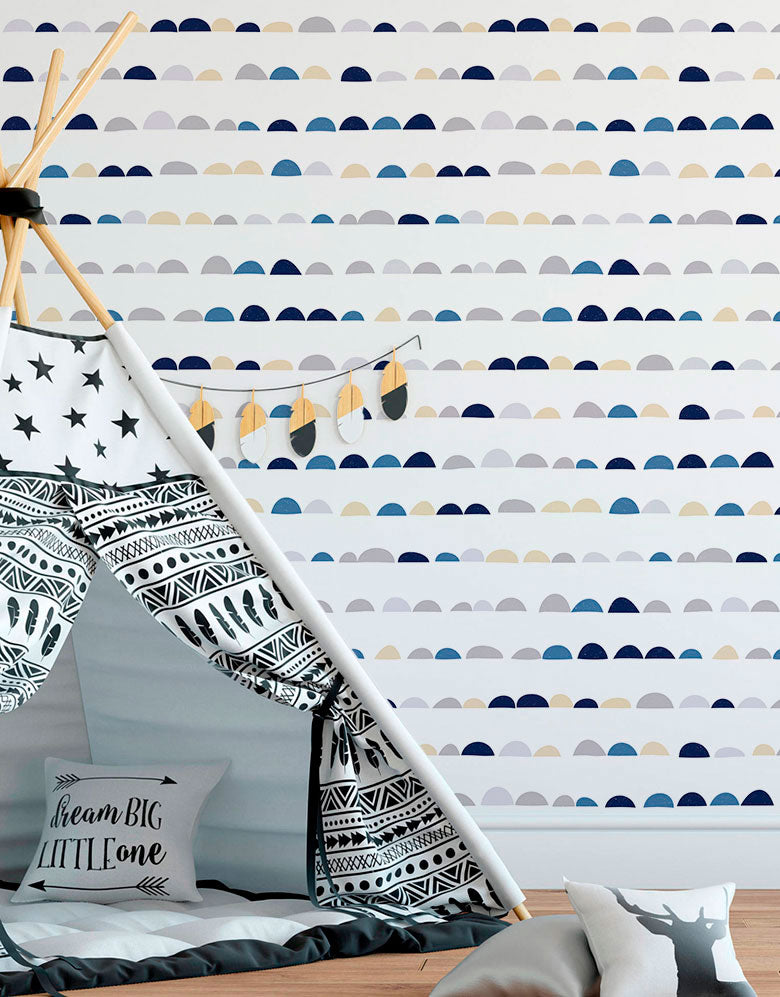 Papel de Parede Adesivo Escandinavo Azul