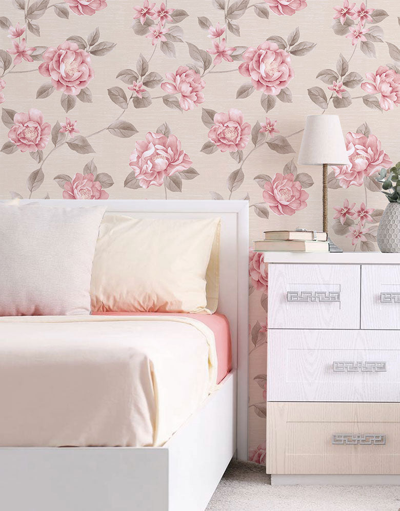 Papel De Parede Adesivo Flores Peônias