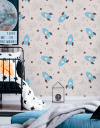 Papel de Parede Adesivo Foguetes