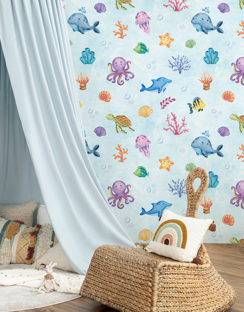 Papel de Parede Adesivo Fundo do Mar