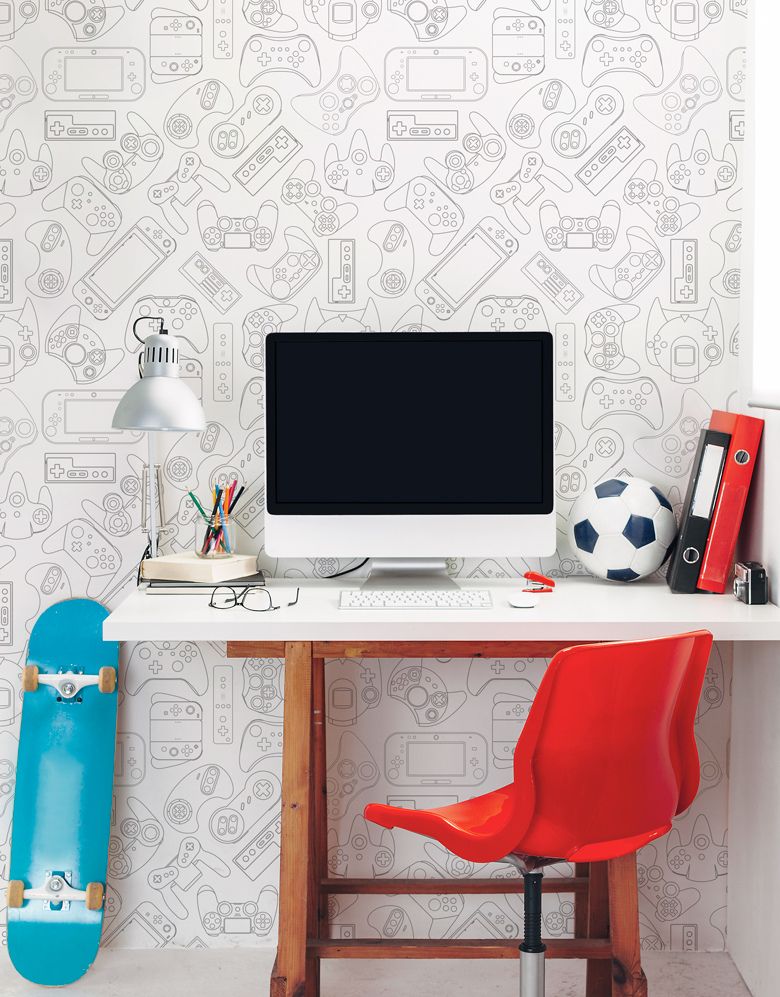 KIT DE 5 ROLOS - 2,00m x 50cm - Papel de Parede Adesivo Gamer Light