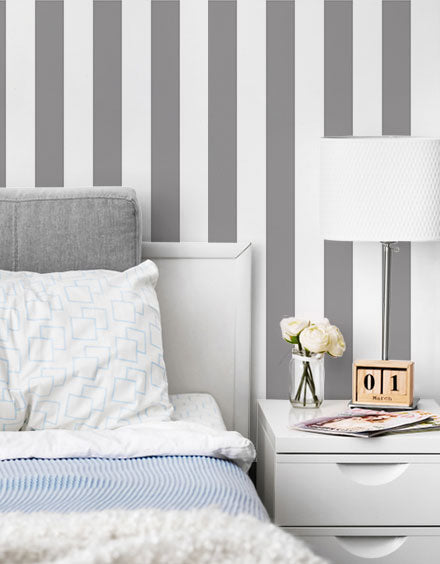 Papel de Parede Adesivo Listras Cinza