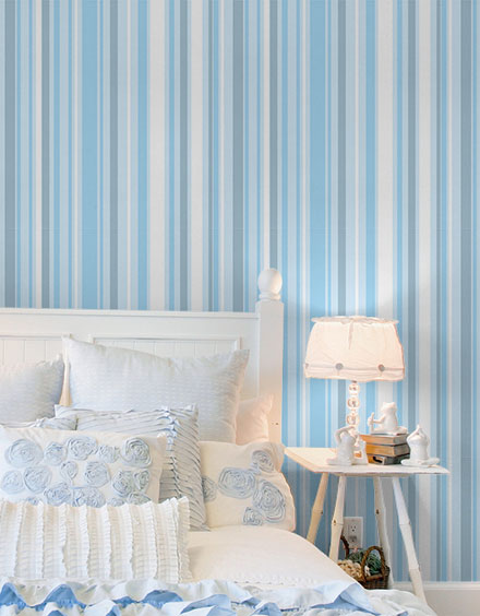 Papel de Parede Adesivo Listras Finas Azuis