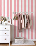 Papel de Parede Adesivo Listras Rosa