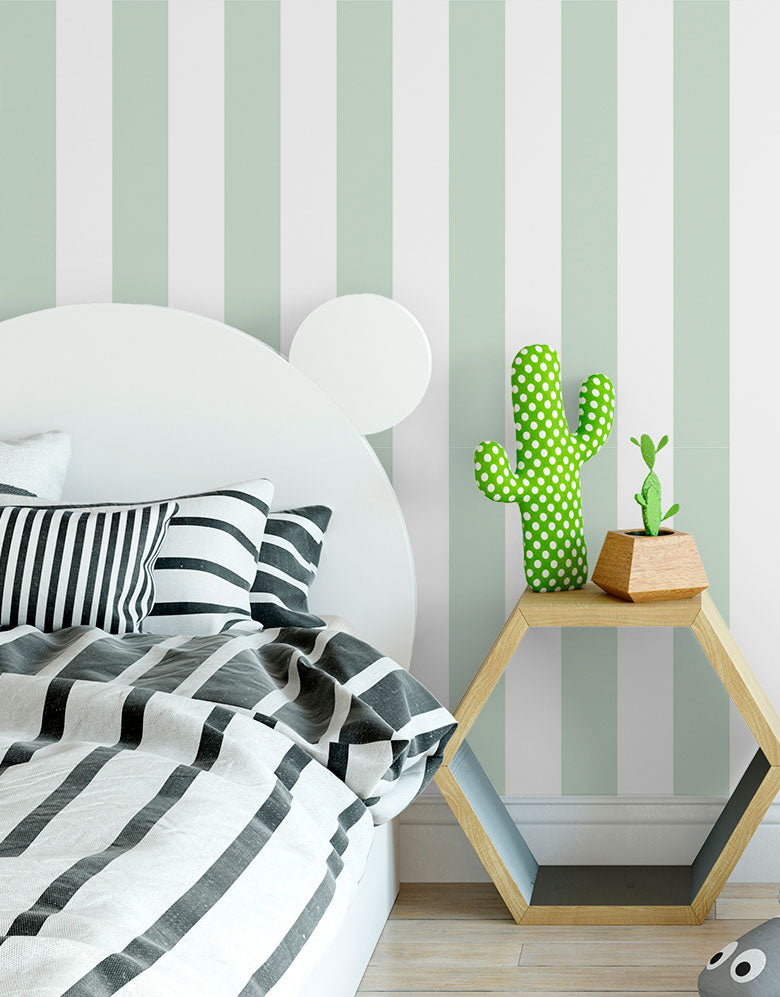 Papel de Parede Adesivo Listras Verdes