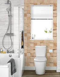 Papel de Parede Adesivo Madeira Cubos 3D