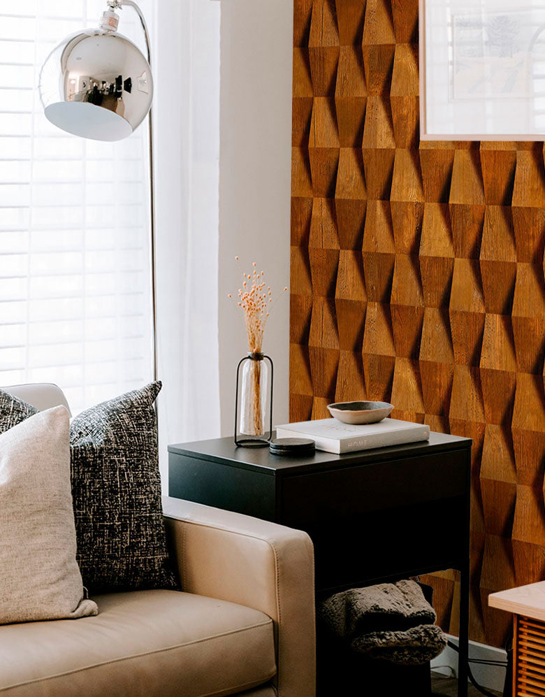 Papel de Parede Adesivo Madeira Rústica 3D