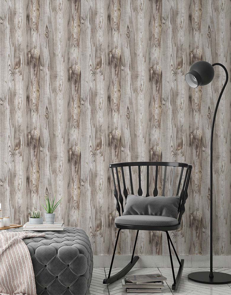 Papel de Parede Adesivo Madeira Rústica Clara