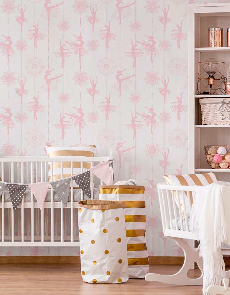 Papel de Parede Adesivo Bailarina Rosa