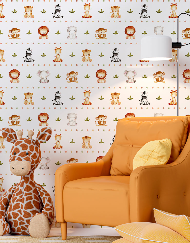 Papel de Parede Adesivo Safari Aquarela