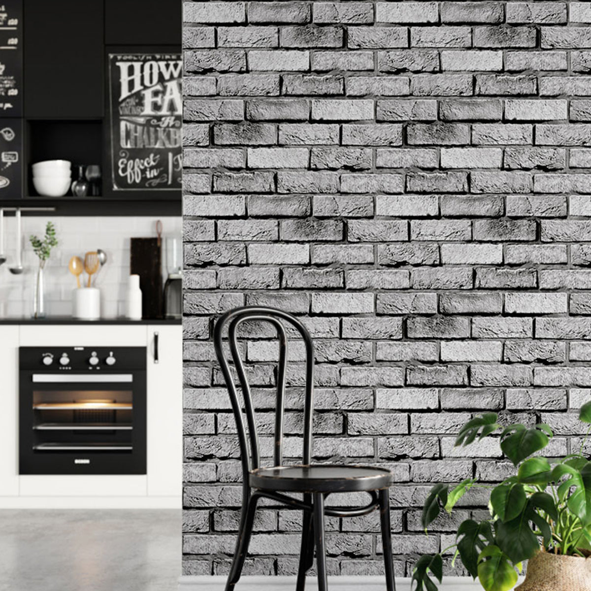 Papel de Parede Adesivo Tijolinhos Cimento Queimado