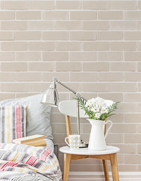 Papel de Parede Adesivo Tijolinhos Creme