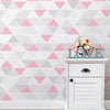 Papel de Parede Adesivo Triângulo Rosa Ternura
