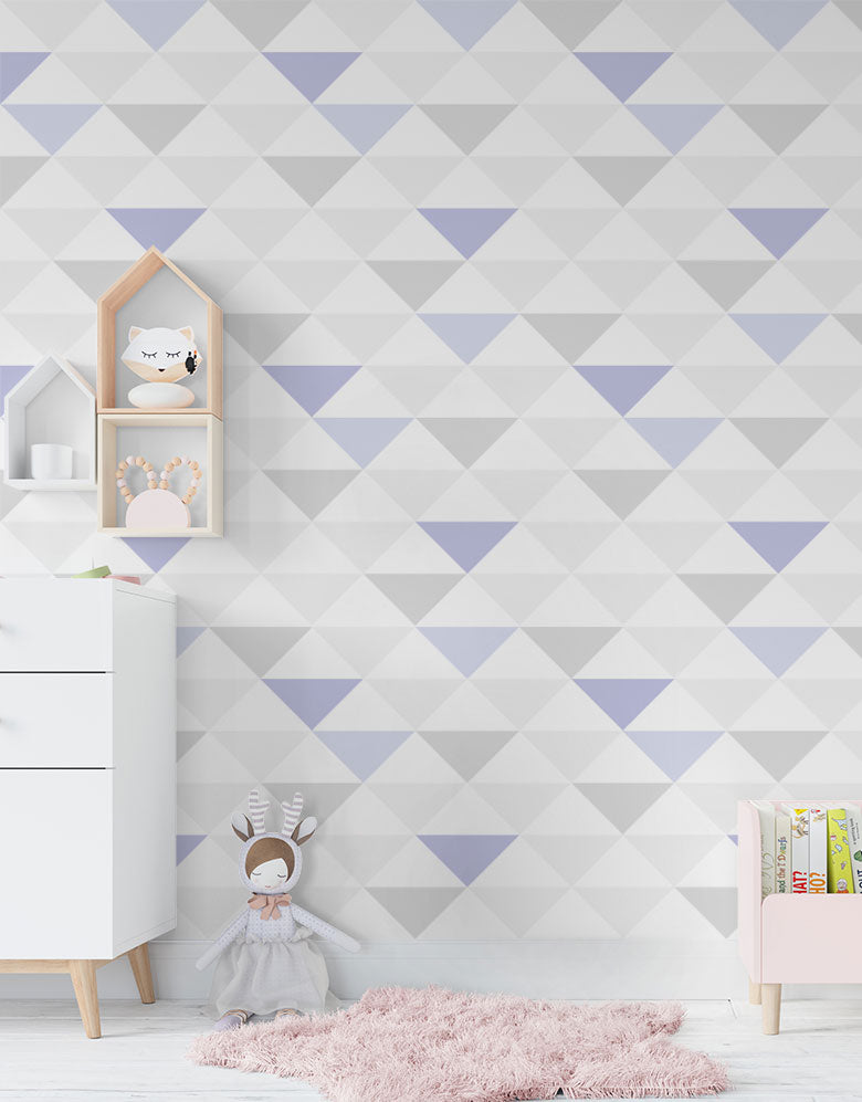 Papel de Parede Adesivo Triângulo Roxo