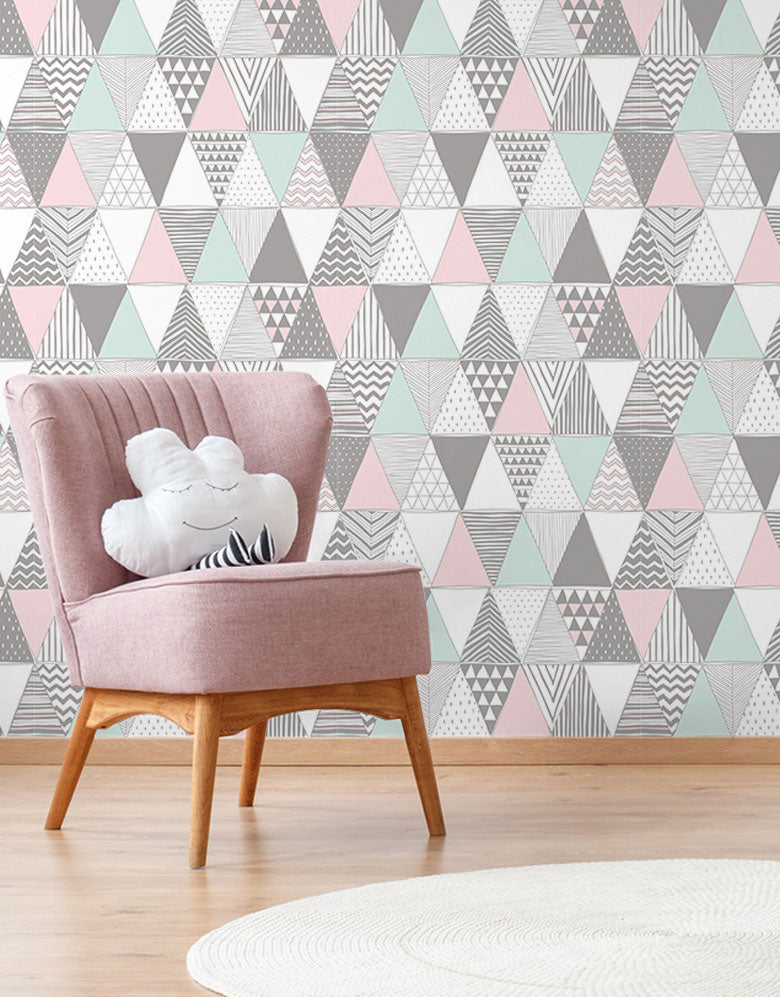 Papel de Parede Adesivo Triângulos Estampados