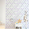 Papel de Parede Adesivo Triângulos Lilás e Cinza