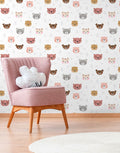 Papel de Parede Adesivo Ursinhos Kawaii