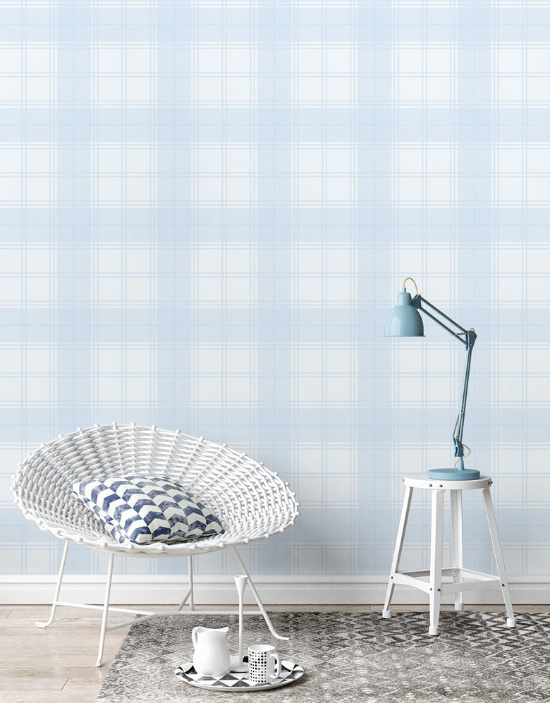 KIT DE 2 ROLOS - 3,00m x 50cm - Papel de Parede Adesivo Xadrez Inverno