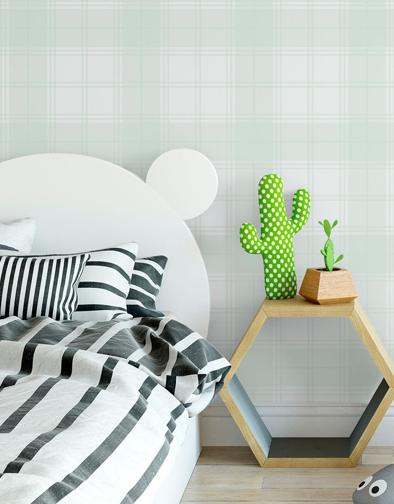 Papel de Parede Adesivo Xadrez Limonada