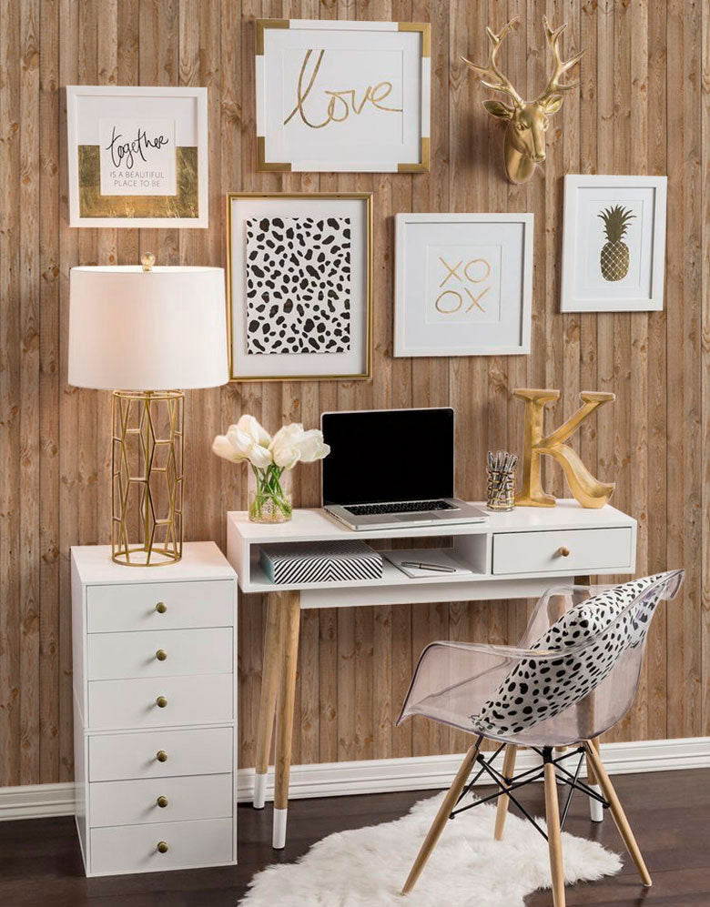 KIT DE 2 ROLOS - 3,00m x 50cm - Papel de Parede Madeira Ripada Rústica