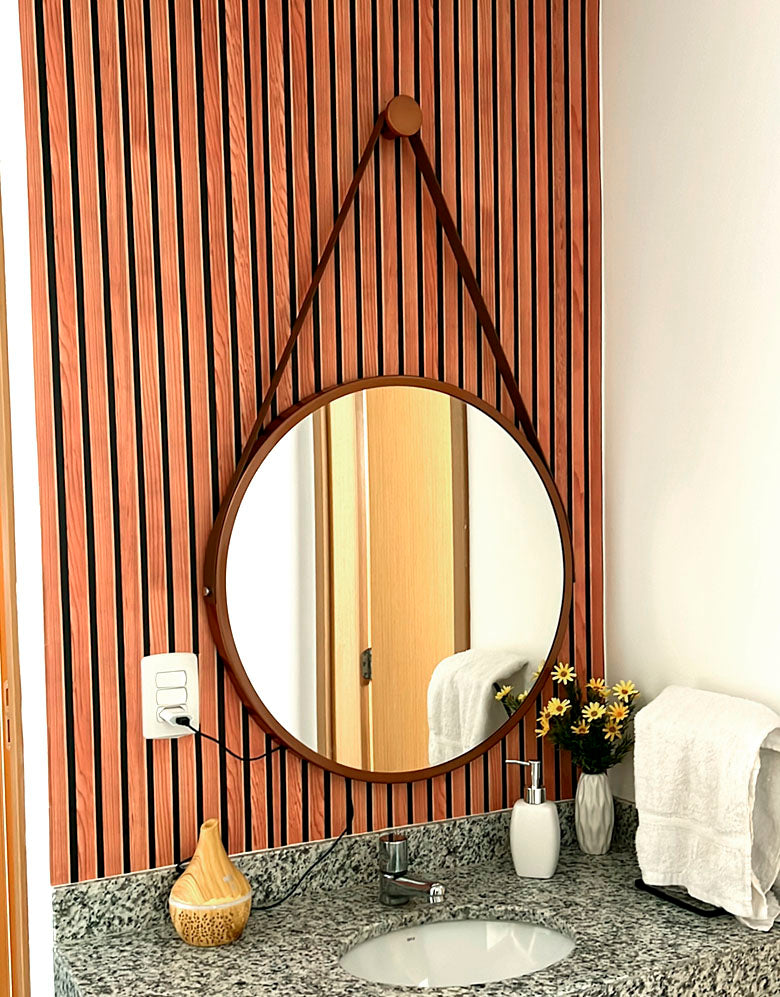 Papel de Parede Ripas de Madeira Cerejeira