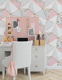 Papel de Parede Zara Mármore Rose Gold