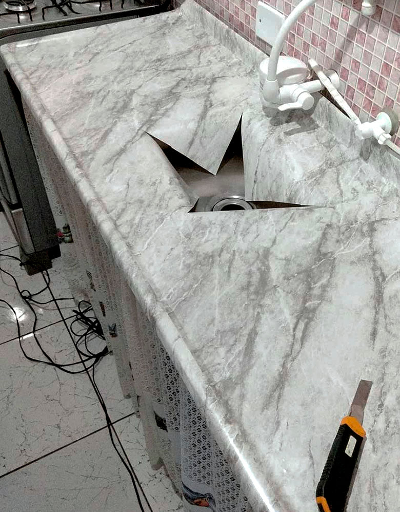 Revestimento Adesivo Mármore Carrara Perolizado