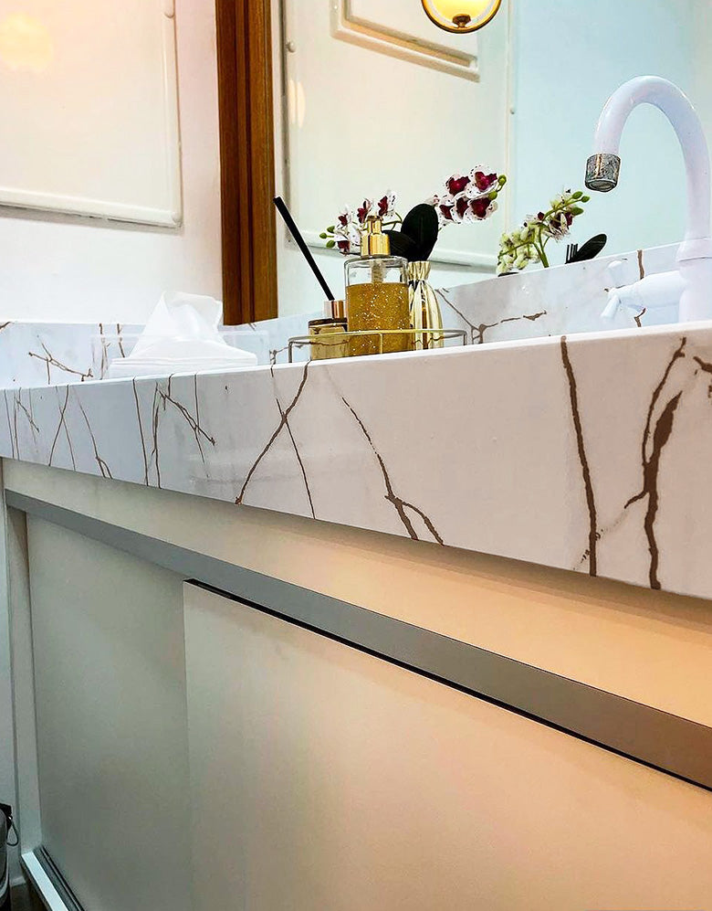 Adesivo para Pia Mármore Calacatta Oro Brilho