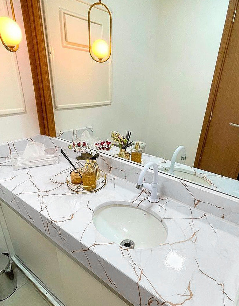 Revestimento Adesivo Mármore Calacatta Oro Brilho