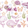 Adesivo de Parede Fundo do Mar Rosa Aquarela