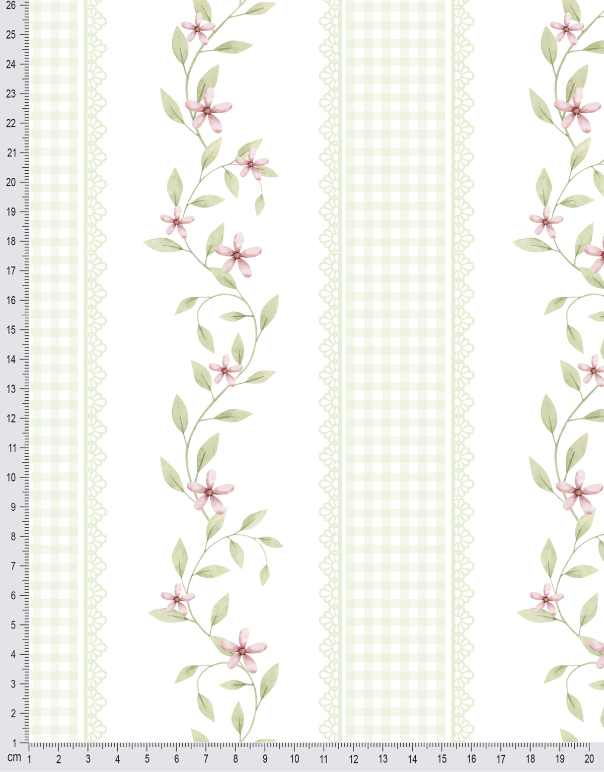 Papel de Parede Adesivo Ramo Floral Listrado Verde