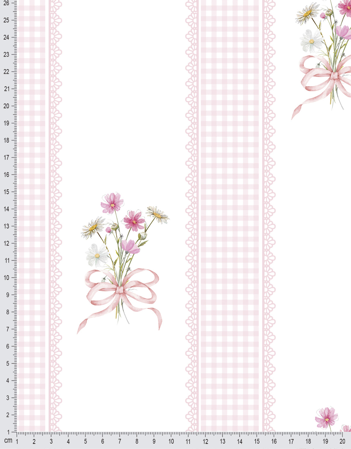 Papel de Parede Adesivo Buquê de Flor Listrado Rosa